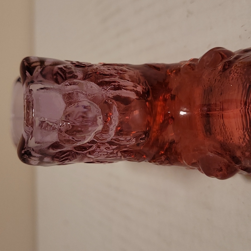 Vintage Fenton Pink Glass Shoe with Embossed Rose Design - Picture 12 of 16